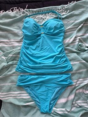 Bleu Rod Beattie Turquoise Fold-Over Bikini Bottom